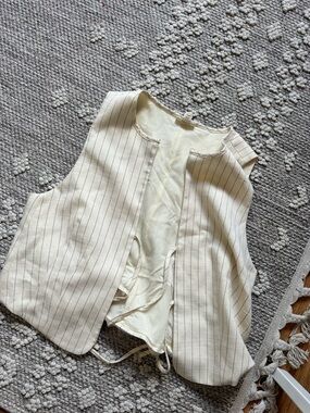 a.n.a Cream Pinstripe Sleeveless Top